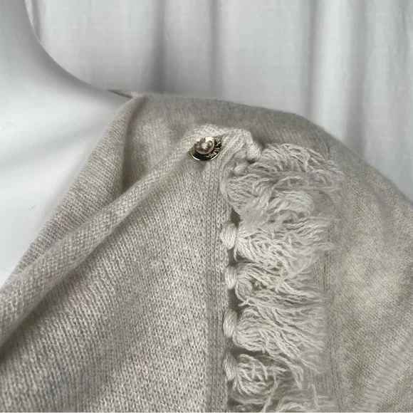 LILLY PULITZER Avenue Heathered 100% Cashmere Cardigan Wrap with Tassels Size L - Picture 3 of 12